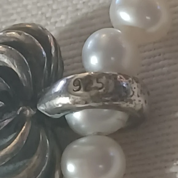 LAGOS Caviar Pearl Necklace with Fluted Heart, SS & 18k, 16" - Picture 6 of 13